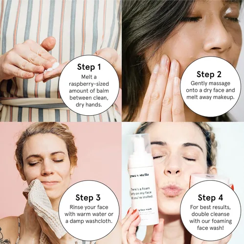 Miniatura 6 de grace & stella Bálsamo limpiador removedor de maquillaje - Limpiador facial hidratante con vitamina E para una piel suave y nutrida - Derrite