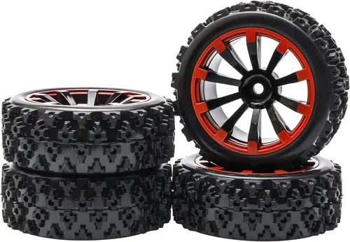 Miniatura 8 de Paquete de 4 ruedas y neumáticos hexagonales RC todoterreno de 0.472 in de alto rendimiento - Neumáticos RC a escala 1/10 mejorados para una