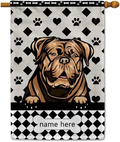 Miniatura 27 de Bandera personalizada de jardín para perro, lindo perro salchicha salchicha, lunares, búfalo, bandera a cuadros para decoración del hogar al aire