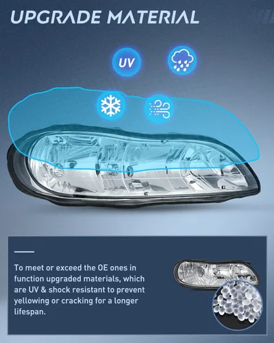 Miniatura 5 de Nilight Conjunto de faros Compatible con 1997 1998 1999 2000 2001 2002 2003 Malibu 2004 2005 Chevy Classic 1997-1999 Oldsmobile Cutlass Reemplazo