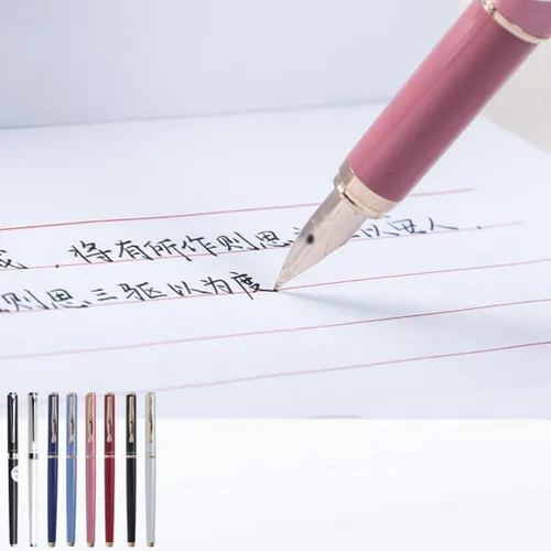 Miniatura 5 de Elegante pluma estilográfica, impresionantes bolígrafos de lujo de 0.020 in, punta fina de acero inoxidable, diseño clásico, pluma de escritura