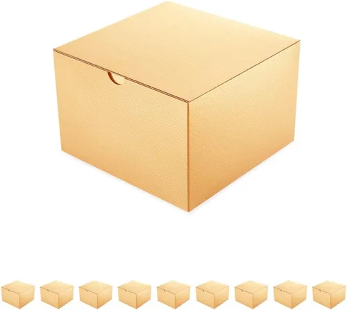Miniatura 11 de PACKQUEEN Cajas de regalo de Navidad color dorado champán, paquete de 10 unidades de 6 x 6 x 4 pulgadas, cajas de regalo pequeñas con tapas, cajas