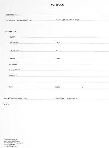 BookFactory LiRPE-048-SLR-A-LKT21 - Cuaderno científico negro con 48 páginas (formato rayado de 0.25 pulgadas), cubierta negra, tapa negra, cuaderno
