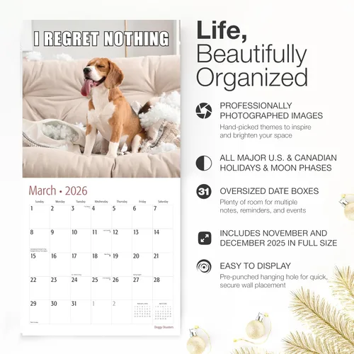 Miniatura 2 de RED EMBER Doggy Disasters 2026 - Calendario de pared de 12 meses, 12 x 24 pulgadas, abierto, papel grueso y resistente, para regalo, calendario 2026