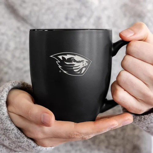 Miniatura 3 de Rico Industries - Taza de cerámica mate negra con grabado láser estándar de 15oz para NCAA (escuelas T & U) - Para bebidas calientes o frías