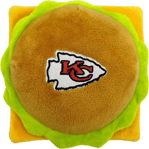 Miniatura 11 de NFL SAN Francisco 49ERS - Juguete chirriante de hamburguesa de queso para perros y gatos, juguete de peluche para perros y gatos con chirriador