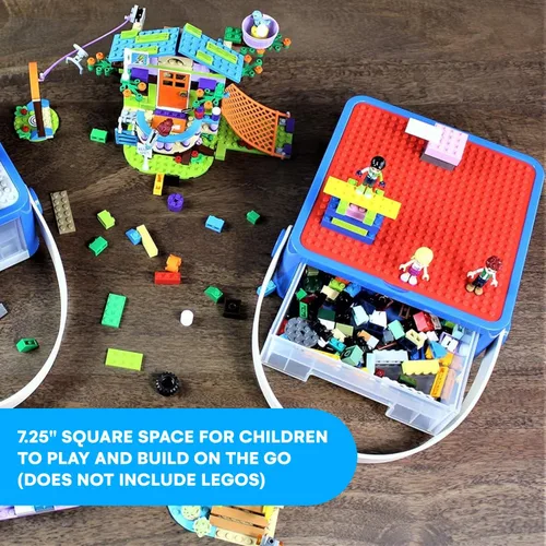 Miniatura 2 de Bins & Things Organizador de Caja Contenedora para Juguetes Pequeños - Estuche de Transporte de Set de Juguetes de Viaje con Tapa Incorporada