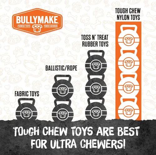 Miniatura 6 de BULLYMAKE Green Tough - Juguete de herradura masticable para perros, juguetes duraderos de nailon para perros masticadores agresivos, estimulantes