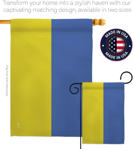 Miniatura 4 de Tapiz de pared con bandera de jardín de Ucrania, soporte con bandera de Ucrania para decoración de casa pequeña, letrero de césped, regalo