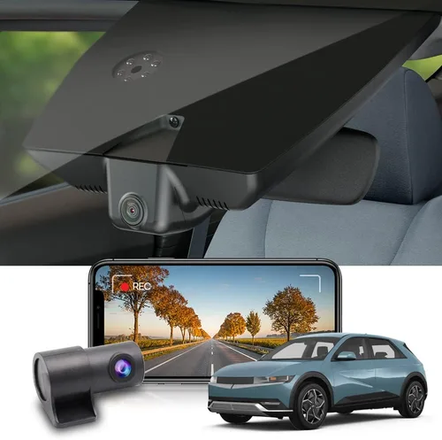 Miniatura 9 de Fitcamx Cámara de tablero delantera 2K y trasera 1080P para Hyundai IONIQ 5 2022-2024 (6 ventilaciones) SE Standard Range SEL Limited, aspecto OEM