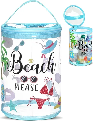 Miniatura 10 de Sanwuta - Neceser de regalos de playa, resistente, transparente, para loción, bolsas de aseo para viajes, protector solar, maquillaje, estuche