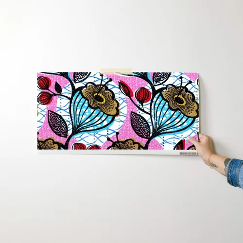 Miniatura 7 de Muestras de papel tapiz para despegar y pegar, impresiones florales africanas, flores, arte étnico de África, inspirado en Memphis, impresión