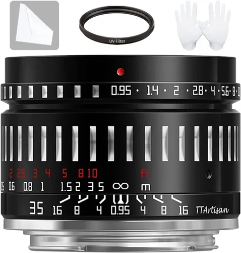 TTArtisan Lente fija manual F0.95 de 1.378 in APS-C Lentes de apertura más grande para cámaras Sony E-Mount A5000 A5100 A6000 A6100 A6300 A6400