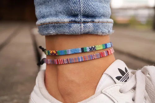 Miniatura 17 de Made by Nami Juego de 2 tobilleras estilo surfista, impermeables, ajustables, trenzadas, para mujeres y hombres, estilo bohemio para estilo étnico