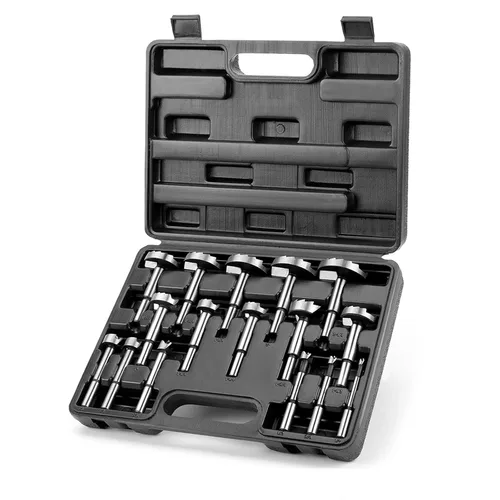 COMOWARE Forstner - Juego de 16 brocas Forstner para madera, abridor de barrena de vástago redondo, herramienta de corte para carpintería