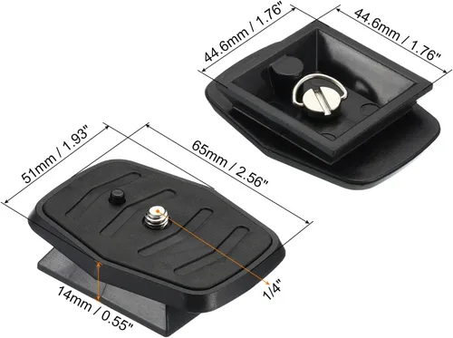 Miniatura 2 de PATIKIL Placa de liberación rápida para trípode, adaptador de trípode de cámara de 1.732 in, placa de montaje de repuesto para trípode modelo 2