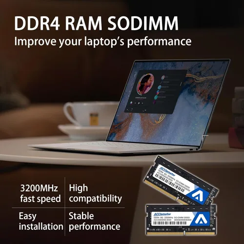 Miniatura 2 de Acclamator DDR4 RAM 16GB Kit (2x8GB) 3200MHz PC4-25600 CL22 1.2V Unbuffered Non-ECC SODIMM 260-Pin Laptop PC Computadora Módulo de memoria RAM