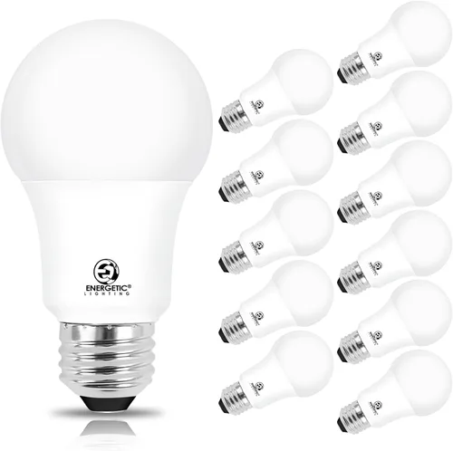 Energetic - Bombillas LED regulables A19, equivalente a 100 W, blanco cálido, 3000 K, 13.5 W, 1600 lm, CRI80+, 15000 horas, paquete de 12,