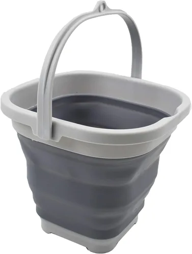 SAMMART Cubo de plástico plegable súper mini cuadrado de 2.6 L (0.68 galones) - Tina cuadrada plegable - Cubo de agua portátil para pesca - Maceta