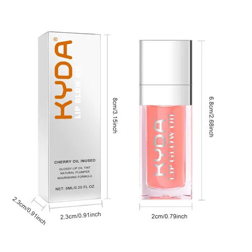 Miniatura 7 de KYDA Aceite de brillo labial hidratante, brillo labial de aceite hidratante transparente voluminizador, aceite labial teñido para el cuidado