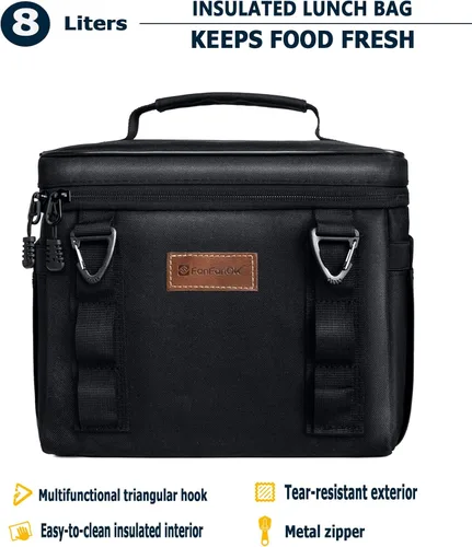 Miniatura 5 de Fiambrera Eléctrica Calentadora de Alimentos para Hombres Adultos, 3 en 1 Fiambreras con Calefacción para Coche Camión Trabajo Viaje con Bolsa