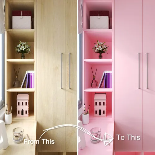 Miniatura 6 de Decotalk Papel tapiz de 12 x 120 pulgadas, tipo despegar y pegar, rosa, adhesivo, para dormitorio, armario o estantes de niñas, autoadhesivo, mate