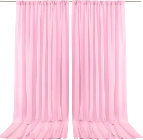Miniatura 14 de PARTISKY Cortinas de telón de fondo de gasa negra de 10 x 7 pies, cortinas de fotos de tela transparente sin arrugas para boda, ceremonia, arco