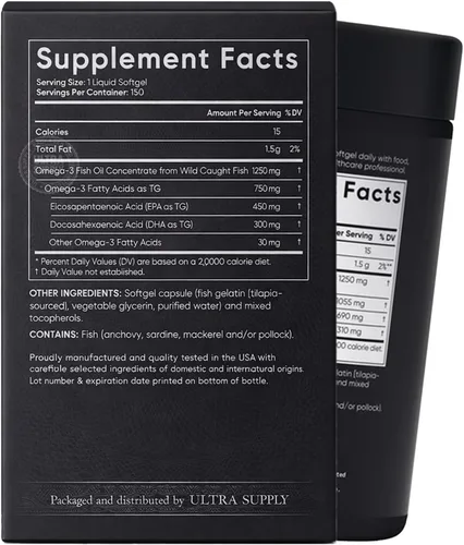 Miniatura 2 de Aceite de pescado deportivo, triple fuerza, (150 unidades) fórmula sin eructos, 1250 mg de aceite de pescado, 1055 mg de Omega 3
