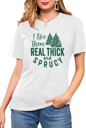 Miniatura 2 de Camiseta de manga corta con texto en inglés "I Like Them Real Thick and Sprucy
