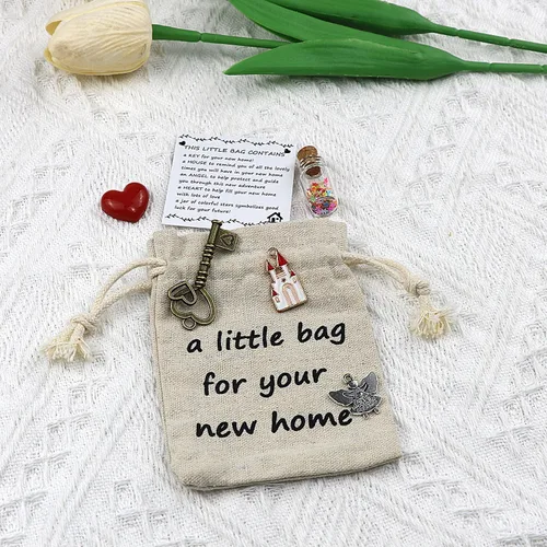 Miniatura 6 de LUOKIFUR Bolsa pequeña para inauguración de la casa de la nueva casa, recuerdo en movimiento, accesorios de ángel clave, regalo, regalo