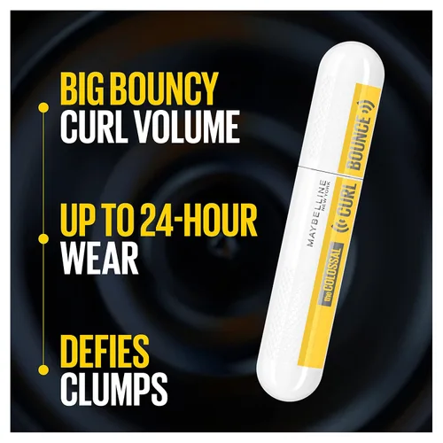 Miniatura 2 de Maybelline New York Volum' Express Colosal Curl Bounce - Maquillaje lavable con fórmula de rizo de memoria, hasta 24 horas de uso, negro más negro