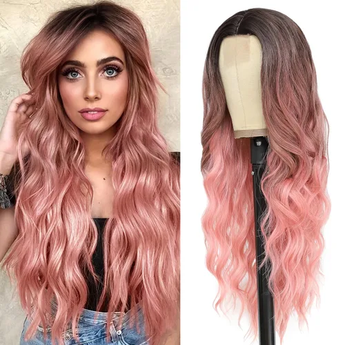 Miniatura 24 de Peluca larga rubia 613 para cosplay, peluca sintética de 28 pulgadas, parte media, regalos realistas, pelucas de fiesta para mujeres, uso diario