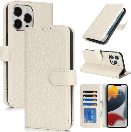 Miniatura 193 de Zouzt Funda para iPhone 11 de 6.1 pulgadas de piel auténtica con 4 ranuras para tarjetas, tarjetero con bloqueo RFID, tapa magnética, función atril