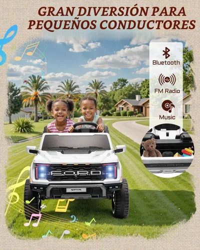 Miniatura 4 de First Ride On camión de juguete de 24 V para niños, Ford F-150 Raptor con licencia de 2 plazas, coche eléctrico con control remoto, juguetes