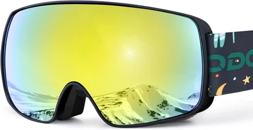 Miniatura 8 de Odoland Gafas de esquí para niños, gafas de snowboard para jóvenes esquiadores de 8 a 16 años, gafas de nieve S2 con lente doble, protección