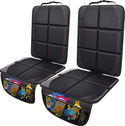 Miniatura 11 de Gimars Protector de asiento de automóvil, 2 unidades, cojín EPE grueso XL, impermeable, tela 600D, funda para asiento de automóvil infantil