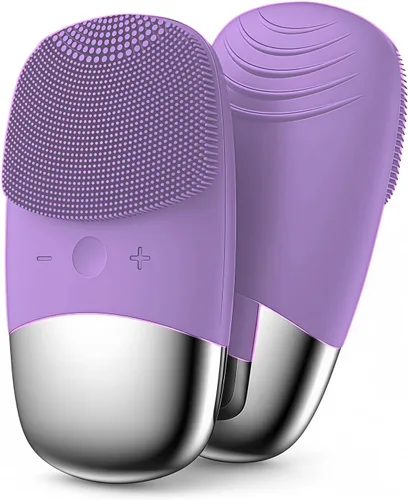 MEGAN Cepillo de limpieza facial, limpiador facial de silicona eléctrico recargable por USB, masajeador facial sónico impermeable IPX7, cepillo