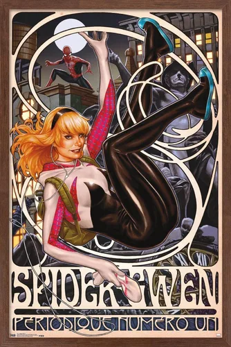 Miniatura 17 de Trends International Marvel Comics - Póster de pared de Spider-Gwen - Cover #1, 14.725 x 22.375 pulgadas, versión enmarcada de madera de granero