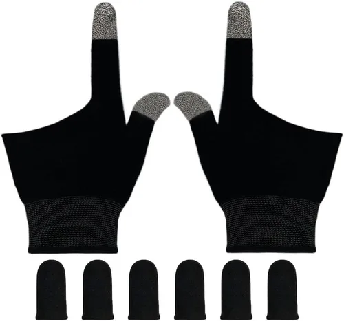 Guantes de juego para manos sudorosas, ultrafinos y transpirables para pantalla táctil, guantes de juego con mangas para dedos para el pulgar para