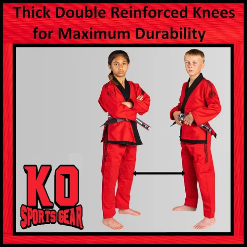 Miniatura 5 de Conjunto de uniforme para niños, BJJ Jiu Jitsu Gi, kimono y pantalones, preencogido