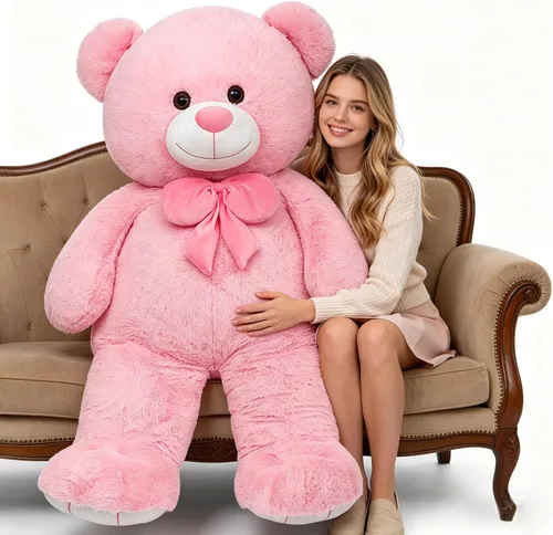 Miniatura 15 de MaoGoLan Oso de peluche gigante de 47 pulgadas, gran oso de peluche clásico para novia, novio, niños, 4 pies grande de peluche para decoración