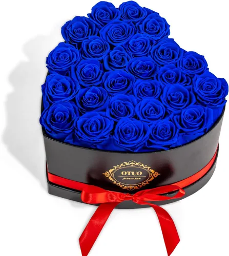 Miniatura 13 de 16 rosas preservadas en caja en forma de corazón, flores para entrega Prime que duran hasta 2 años, flores reales eternas para esposa, novia, madre