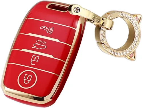 Miniatura 20 de ontto Funda para llave de automóvil de 4 botones compatible con Kia Forte Koup NIRO Optima Rio TPU llavero suave y duradero, color beige