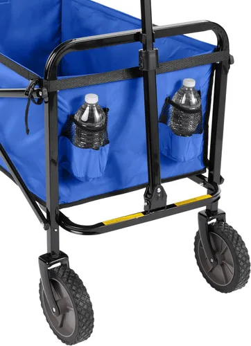 Miniatura 4 de Amazon Basics Carro utilitario plegable y resistente para deportes al aire libre, capacidad de peso de 265 libras, campamento, jardín y compras, Azul