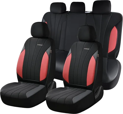 Miniatura 32 de Coverado Fundas de asiento delantero, fundas de asiento beige, 2 asientos, protectores de cuero para automóvil, paquete de 2, fundas de asiento