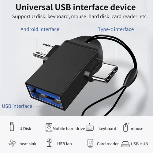 Miniatura 7 de Adaptador USB C OTG, Micro USB 2 en 1 y convertidor tipo C a USB 3.0 con transferencia de datos de 5 Gbps para teléfonos Android, tabletas