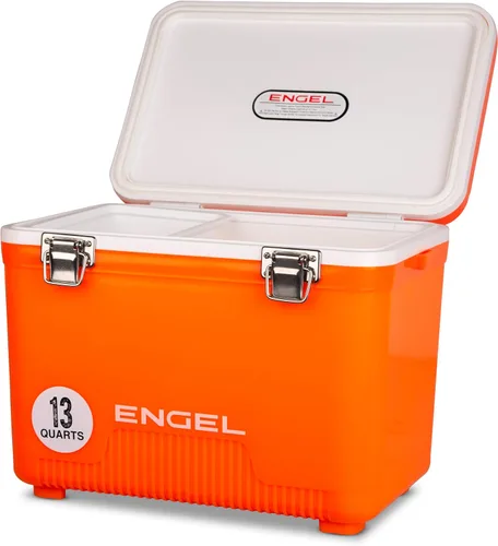 Miniatura 15 de Engel 13qt, refrigerador hermético, de secado al aire, Drybox y pequeña lonchera con carcasa dura para hombres y mujeres Camuflaje de pastizales