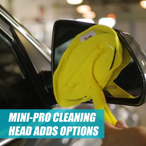 Miniatura 3 de Invisible Glass 95164 Herramienta Reach & Clean para ventanas y parabrisas Wet-Dry Pro, mango extensible y paño de microfibra lavable reutilizable