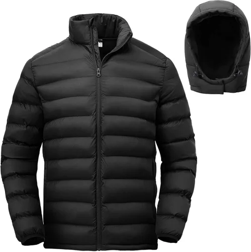 Miniatura 4 de YSENTO Men's Down Alternative Jackets Lightweight Water-Resistant Winter Insulated Puffer Coat Detachable Hood