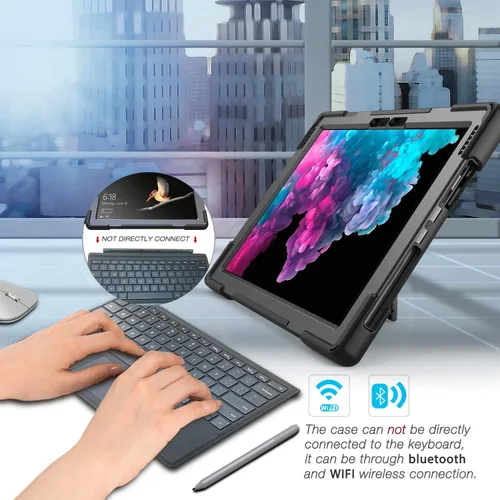 Miniatura 9 de DreamerX Funda para Microsoft Surface Pro 7+ Plus/Pro 7/6/5/4 de 12.3 pulgadas, funda protectora de silicona resistente resistente con mango